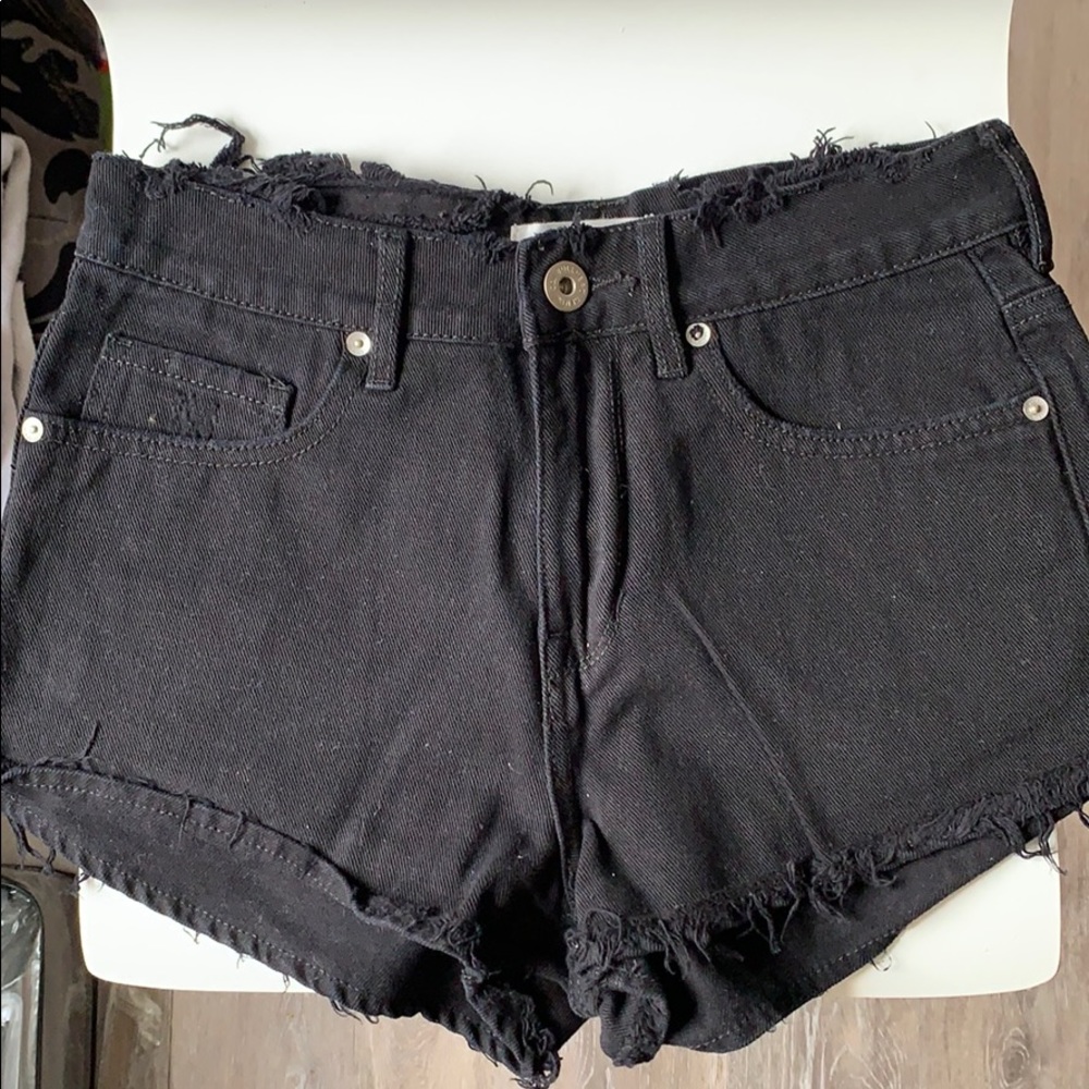 Black high rise shorts